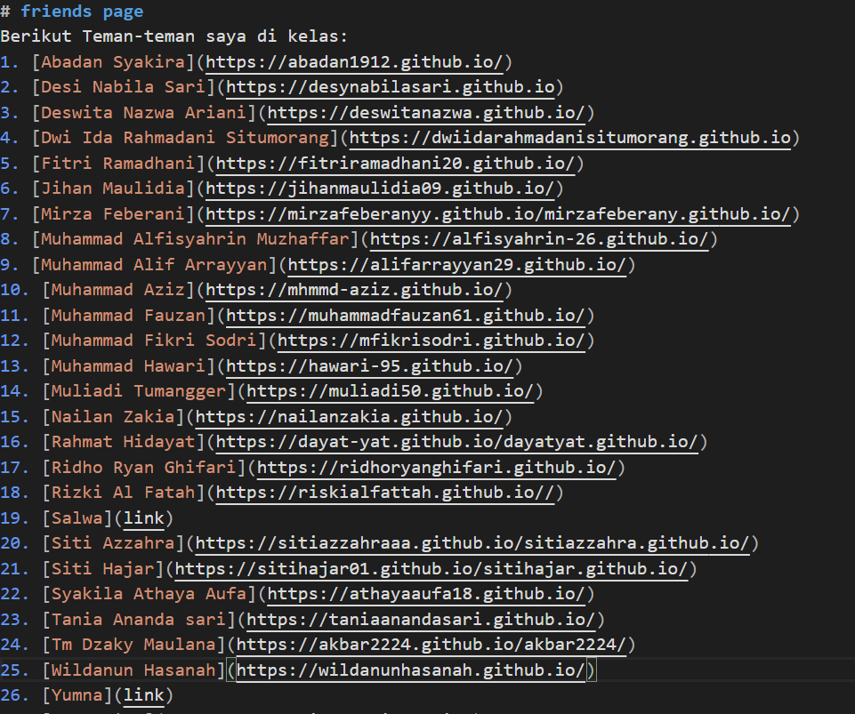 html link dan lists